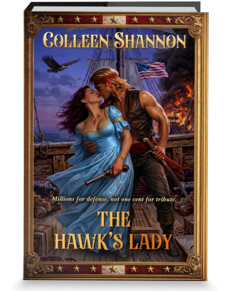 Image of the hardcover special edition of The Hawk's Lady by Colleen Shannon